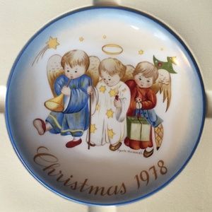 Vintage 1978 Heavenly Trio Angels Porcelain Ltd Ed Christmas Plate Schmid w Box